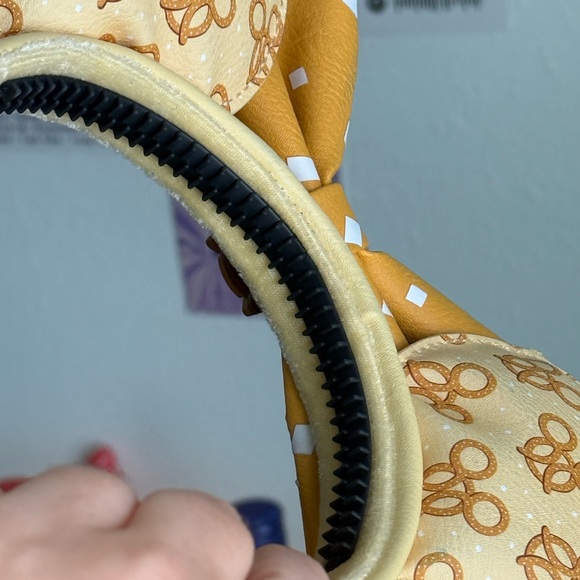 Disney Parks Loungefly Yellow Pretzel Headband with Gold Accents - Picture 6 of 7